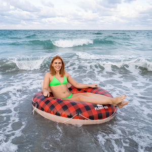 Inflatable Buffalo Plaid River Tube Pool Float